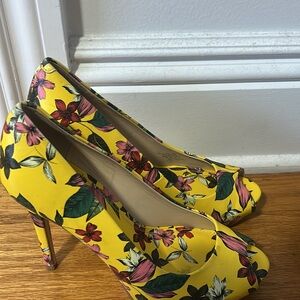 Guess Yellow and Pink Heels Vibrant Style